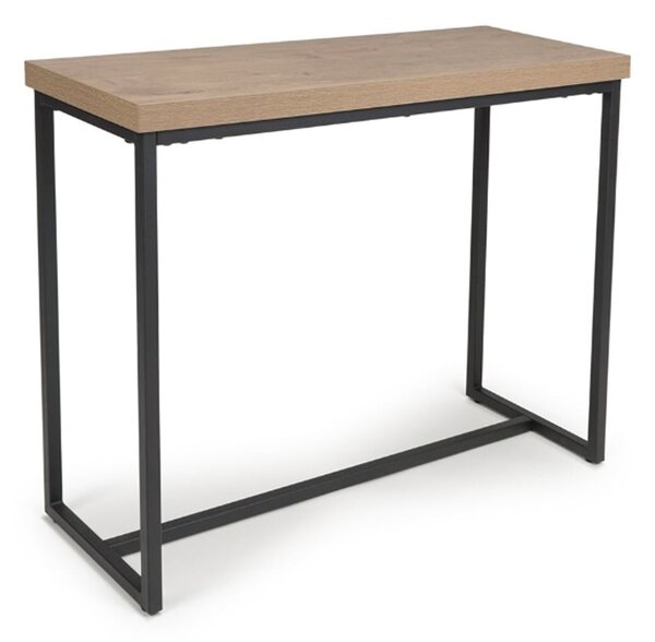 Beloit Wooden Rectangular Console Table In Rustic Oak