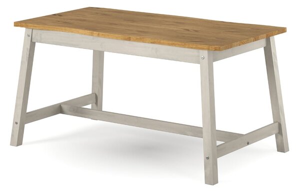 Consett Wooden Rectangular Dining Table In Grey Oak