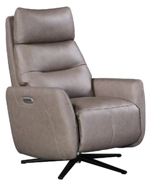 Seneca Leather Lift Electric Recliner Chair In Dark Taupe