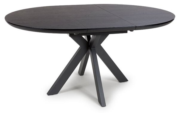 Beloit Wooden Round Extending Dining Table In Ash Black