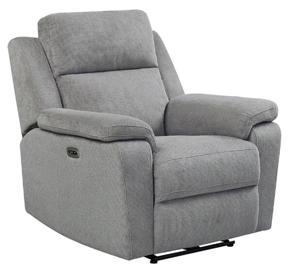 Tyrone Fabric Electric Recliner 1 Seater Sofa In Stone