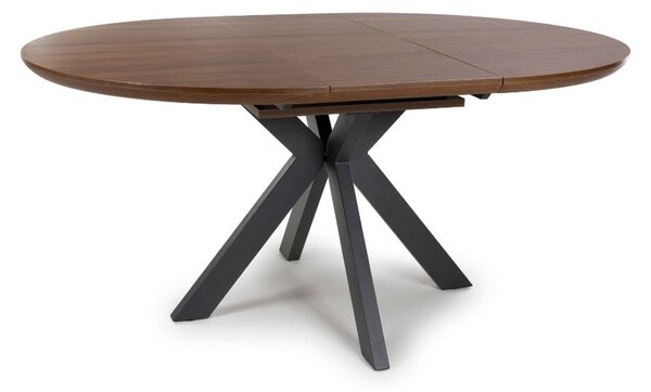 Beloit Wooden Round Extending Dining Table In Smoked Oak