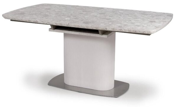 Tupelo Small Wooden Extending Dining Table In White Marble Effect