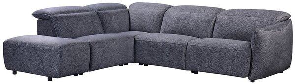 Leiria Fabric Left Handed Corner Sofa In Anthracite