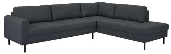 Onalaska Fabric Corner Sofa In Basel Dark Grey