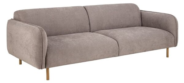 Welch Fabric 3 Seater Sofa With Oak Legs In Dusty Brown