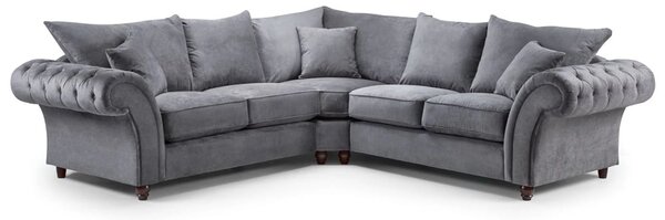 Winnsboro Fabric Corner Sofa In Grey