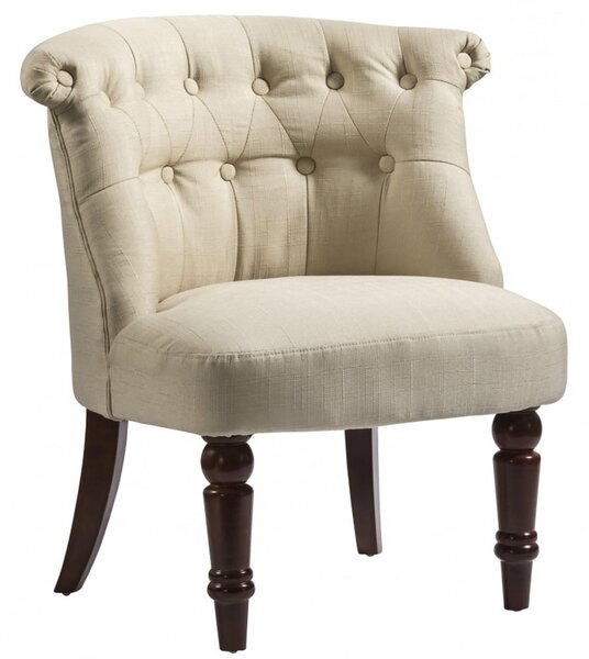 Avondale Fabric Accent Chair With Wooden Legs In Beige