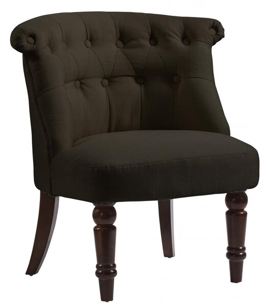 Avondale Fabric Accent Chair With Wooden Legs In Brown