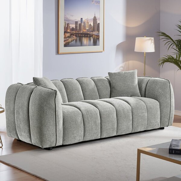 Ventura Fabric 3 Seater Sofa In Grey