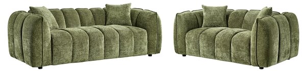 Ventura Fabric 3+2 Seater Sofa Set In Olive