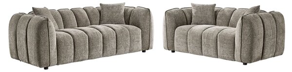 Ventura Fabric 3+2 Seater Sofa Set In Mocha