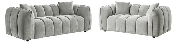 Ventura Fabric 3+2 Seater Sofa Set In Grey
