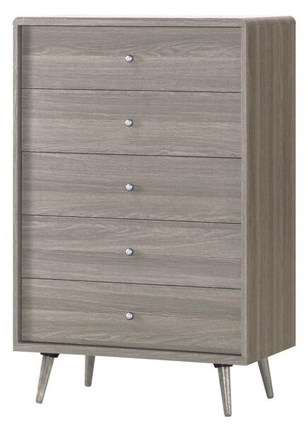 Batya Wooden Chest Of 5 Drawers In Grey Oak