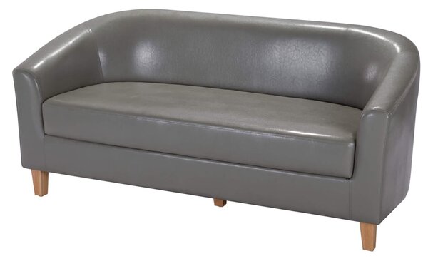 Cardea PU Leather 3 Seater Sofa In Grey