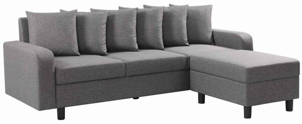 Cornelius Fabric Corner Sofa In Grey