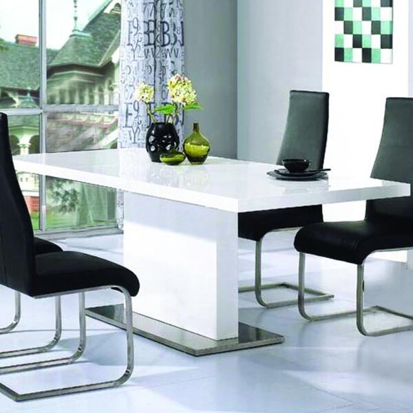 Chemnitz High Gloss Dining Table In White