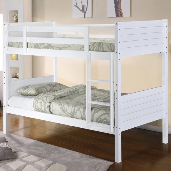 Celina Wooden Bunk Bed With Ladder In White
