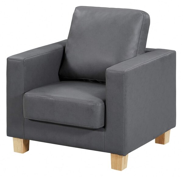 Caridad PU Leather 1 Seater Sofa In Grey
