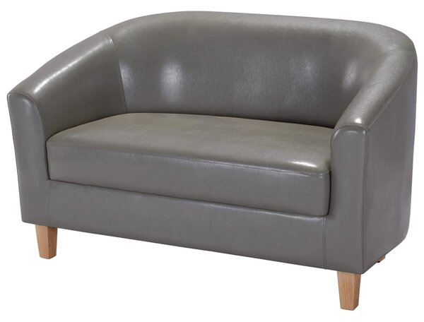 Cardea PU Leather 2 Seater Sofa In Grey