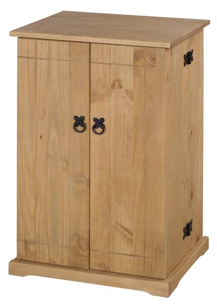 Carlen Wooden CD DVD Rack With 2 Doors In Distressed Oak