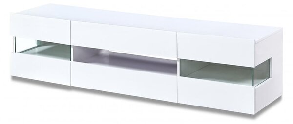 Carrboro High Gloss TV Stand In White With LED