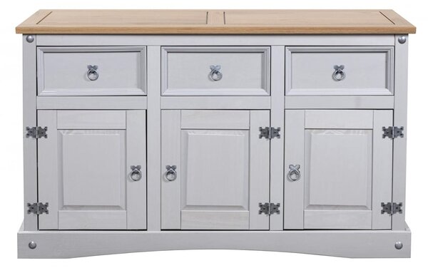 Carlen Wooden Sideboard With 3 Doors 3 Drawers In Grey Oak