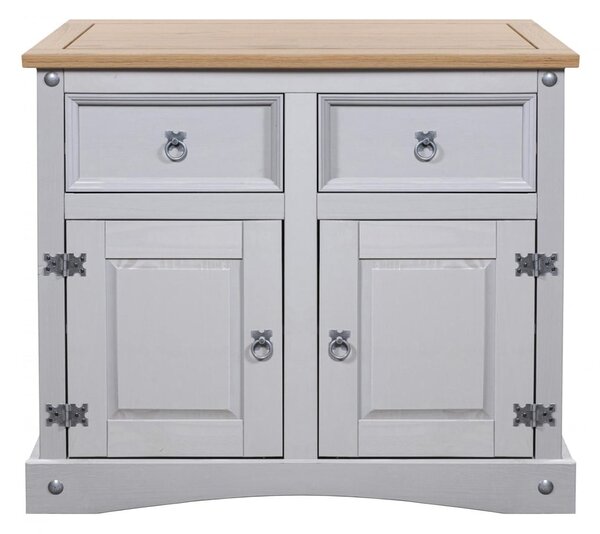 Carlen Wooden Sideboard With 2 Doors 2 Drawers In Grey Oak