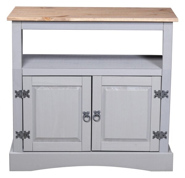 Carlen Wooden TV Stand With 2 Doors In Grey Oak