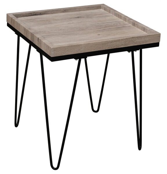 Detroit Wooden Lamp Table With Black Legs In Natural