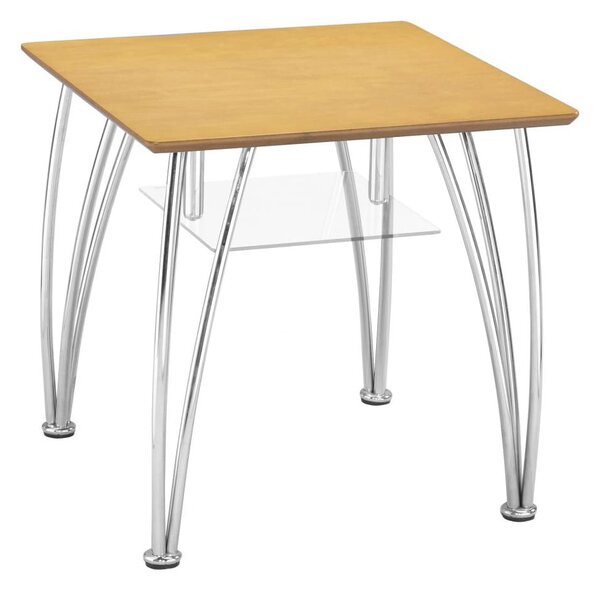 Filia Wooden Lamp Table With Chrome Legs In Beech