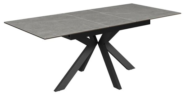 Armada Large Ceramic Extending Dining Table In Matte Grey