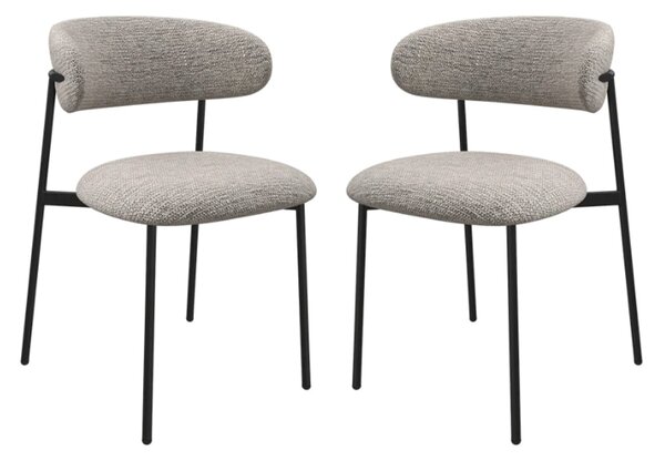 Amarillo Light Grey Fabric Dining Chairs In Pair