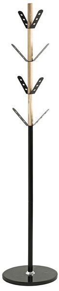 Bessemer Metal Coat Stand With Marble Base In Black Natural