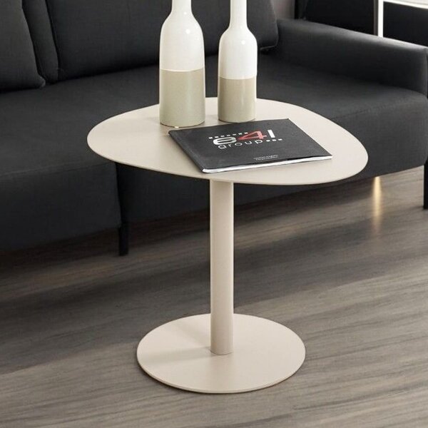 Evanston Triangle Metal End Table In Grey