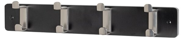 Fillmore Metal Wall Hung Coat Rack With 4 Hook In Black