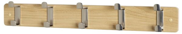 Fillmore Metal Wall Hung Coat Rack With 5 Hook In Oak