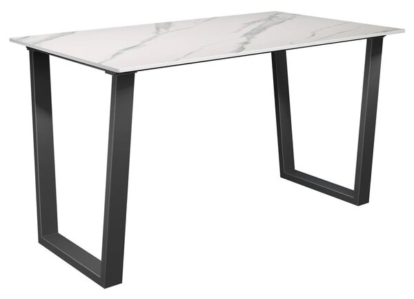 Cerritos Ceramic Rectangular Dining Table In Matte White