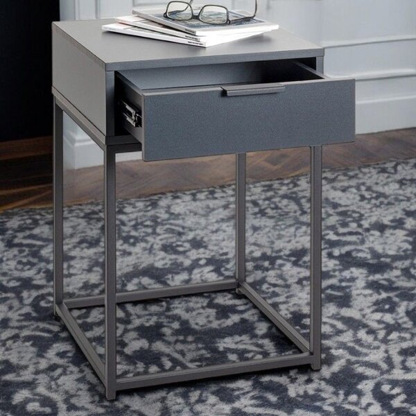Kodiak Large Wooden Bedside Cabinet With 1 Drawer In Anthracite