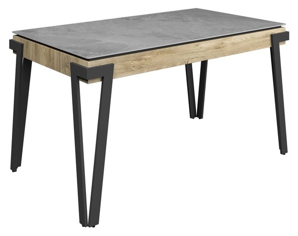 Girona Ceramic Dining Table With Steel Legs In Grey