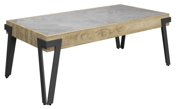 Girona Ceramic Coffee Table With Steel Legs In Grey