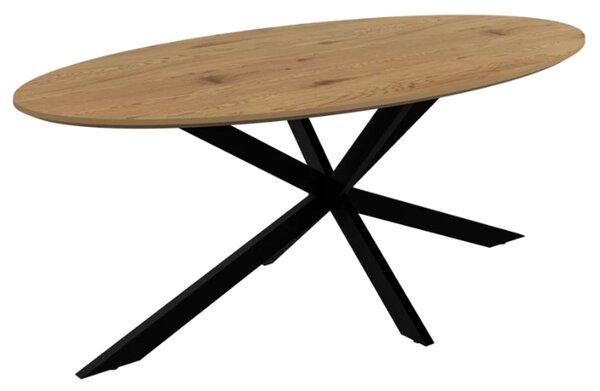 Loreto Wooden Oval Coffee Table In Natural Oak Effect