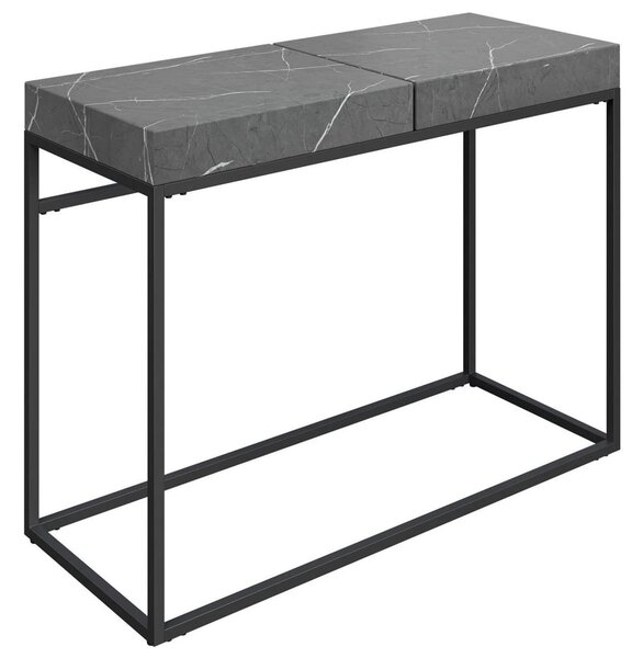 Delmar Wooden Console Table In Grey Marble Effect