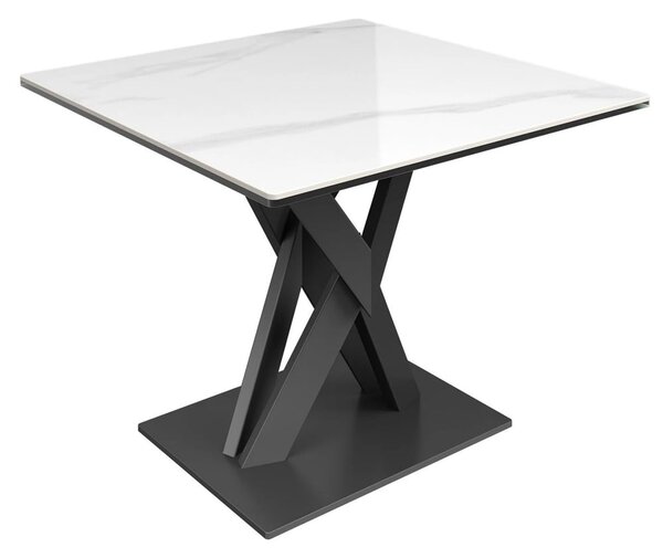 Kenosha Ceramic Glass Side Table In White Gloss