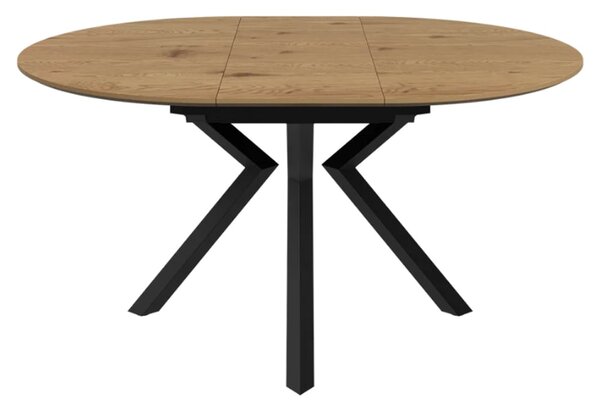 Loreto Wooden Round Extending Dining Table In Natural Oak Effect