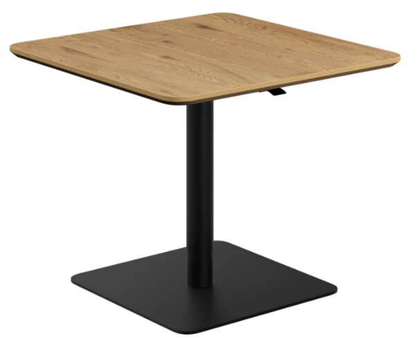 Loreto Wooden Square Bistro Bar Table In Natural Oak Effect