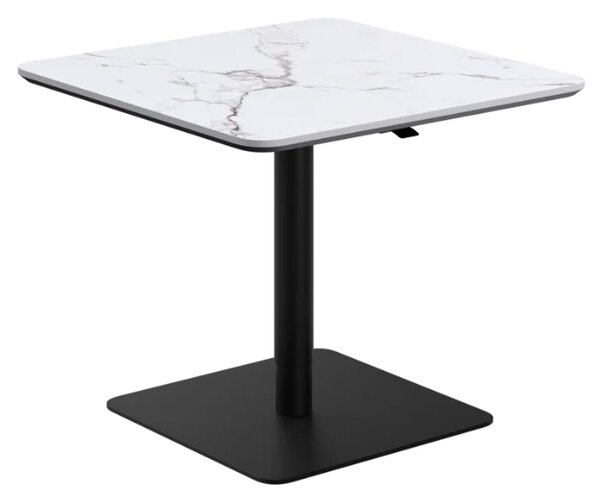 Loreto Wooden Square Bistro Bar Table In White Marble Effect