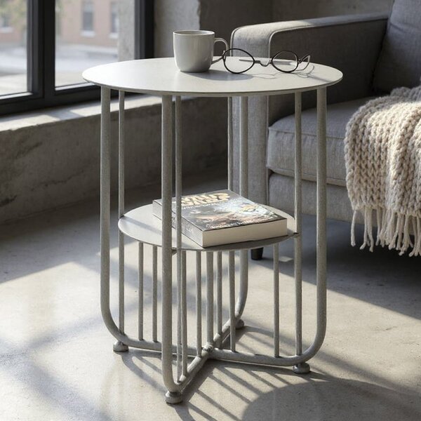 Vineland Metal End Table In Grey