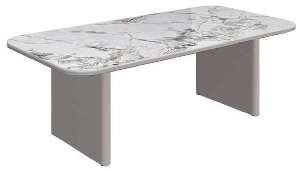Malone Grey Gloss Coffee Table With White Ceramic Top