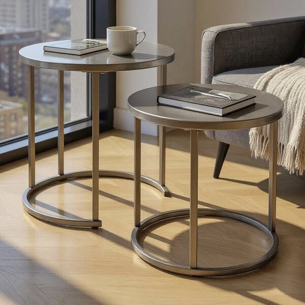 Thornville Metal Nest Of 2 Tables In Anthracite